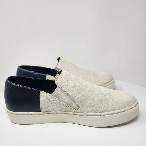Free People Varsity Slip-on Sneaker Women EU38/US7.5 White Calf Hair Black Heel - Picture 8 of 13